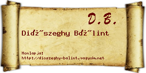 Diószeghy Bálint névjegykártya